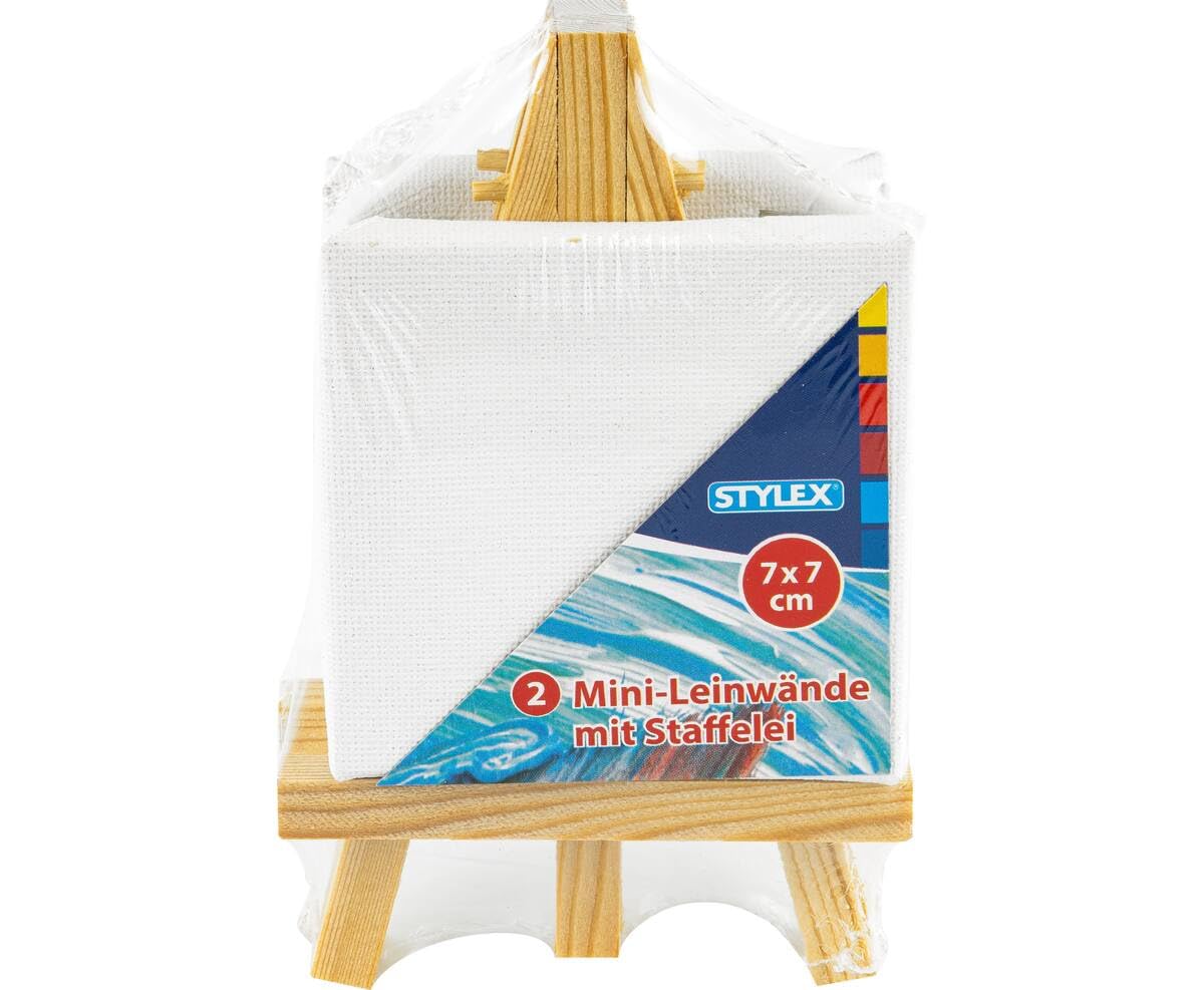 Mini Leinwand 10St A7x7cm Auf Keilrahmen Mit Staffelei Zum
