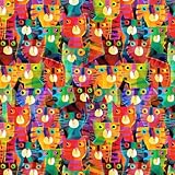 Cotton Colorful Cats Packed Animals Pets Catsville Multicolor Cotton Fabric Print by The Yard (53483D-4)