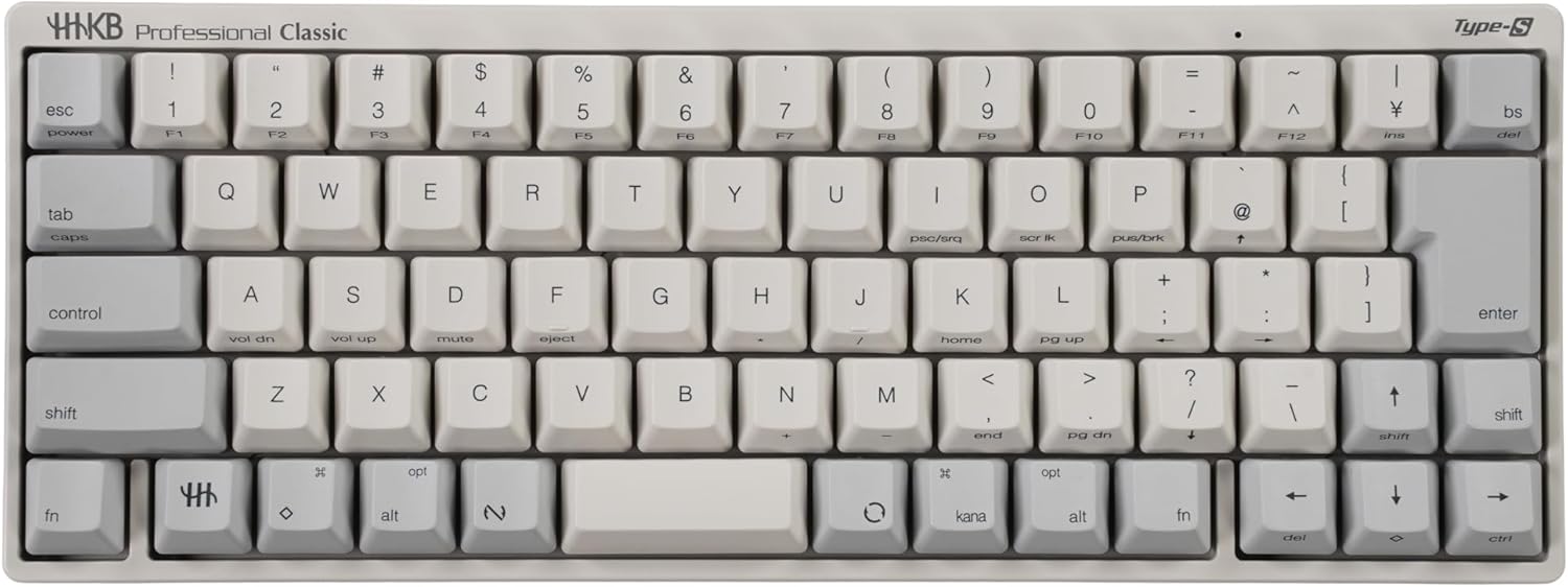 PFU キーボード HHKB Professional Classic Type-S 日本語配列/白 (静音 有線 USB コンパクト 押下圧45g)