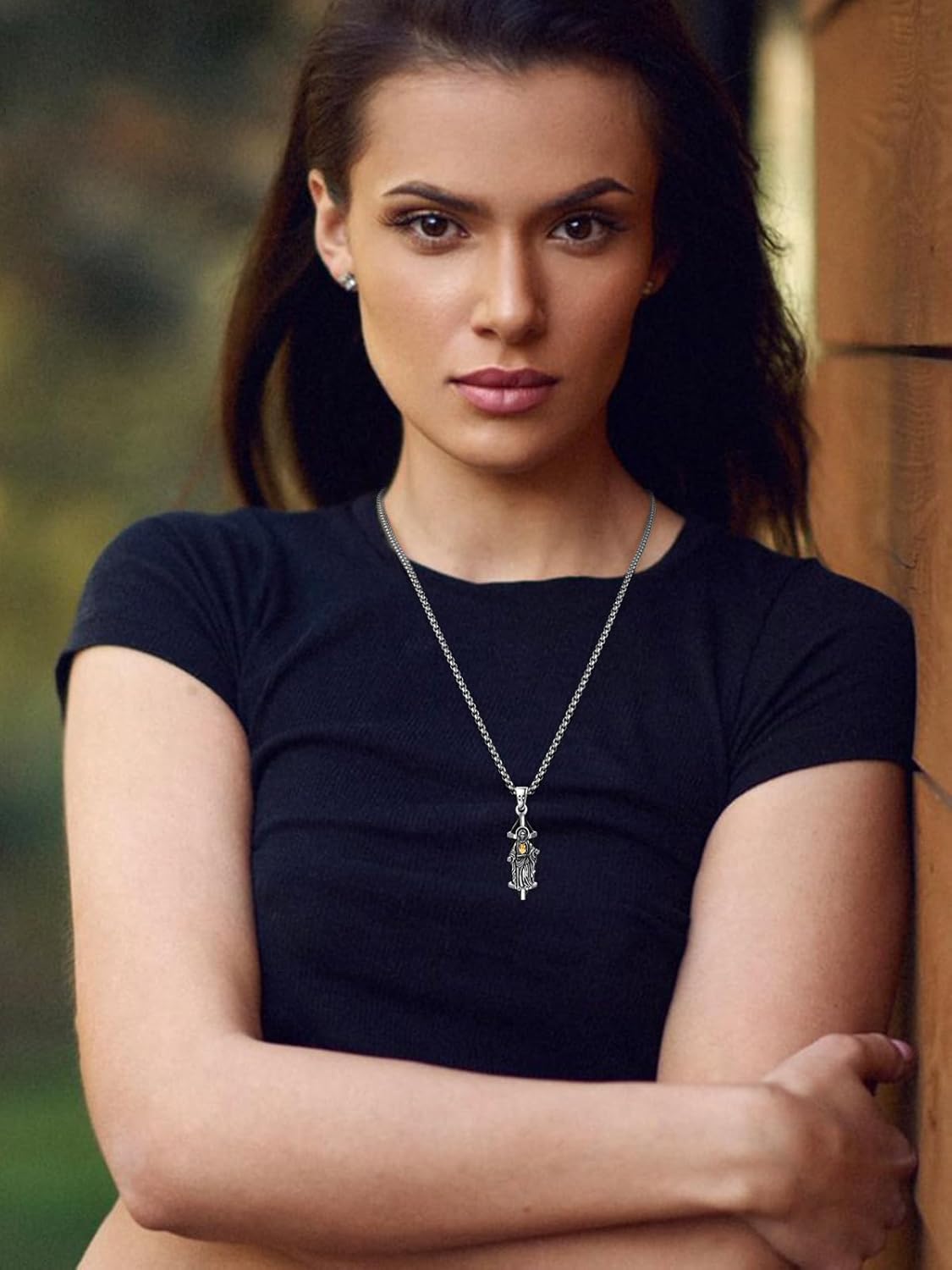 KINGWHYTE Amulet Saint Michael/St Christopher Necklace 925 Sterling Silver Crystal Catholic Pendant Amulet Jewelry Religious Gifts for Men Women with Stainless Steel Chain - Image 4