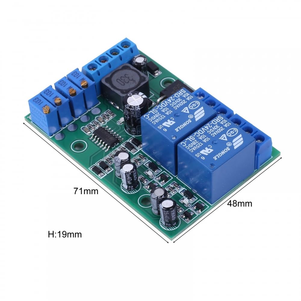 Comparatore di Tensione,Modulo Relè a 2 Canali DC 5V 12V 24V 2-CH Limite DT-122 Rilevatore di Soglia Segnale di Tensione