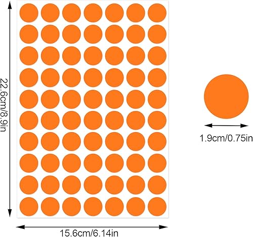 Miniatura 9 de 3500 calcomanías de puntos, etiquetas de codificación negras de 34 pulgadas, círculos, calcomanías de precio, calcomanías de puntos para estudiantes