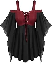 Woman Off Shoulder Lace Bell Sleeve Short Gothic Dress Halloween Costumes Witch Medieval Steampunk Gothic Dress