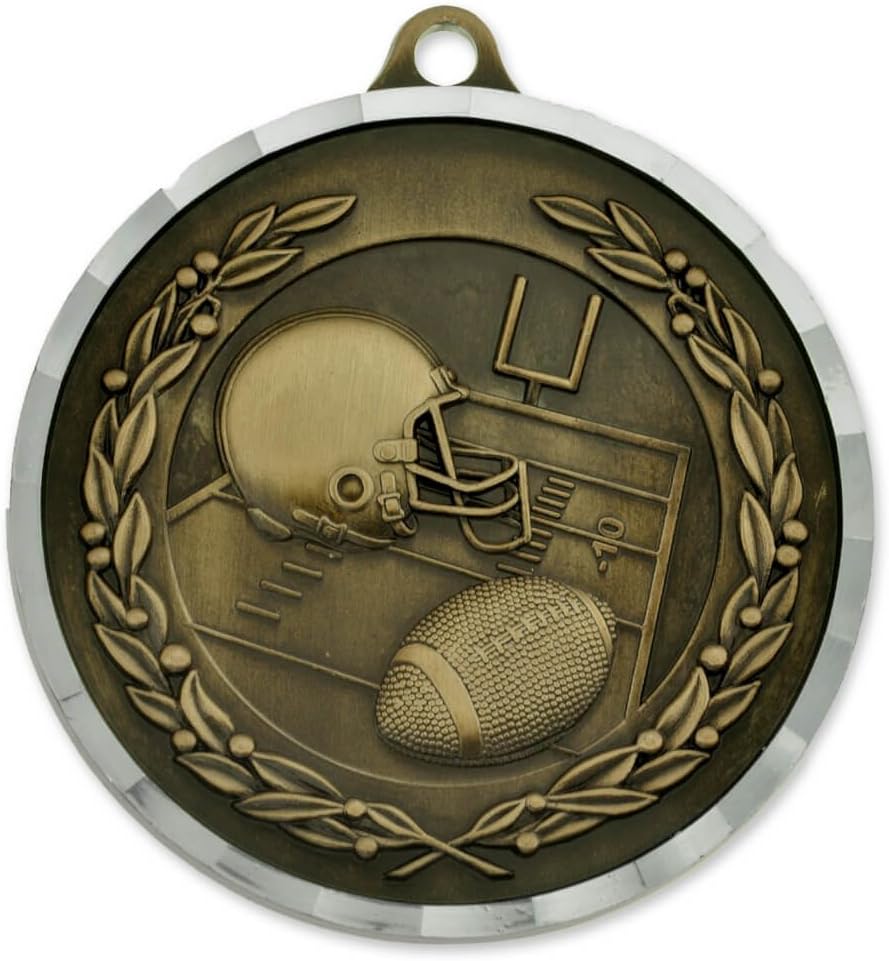PinMart Football Award Sports Bulk Medal - Gold, Silver and Bronze