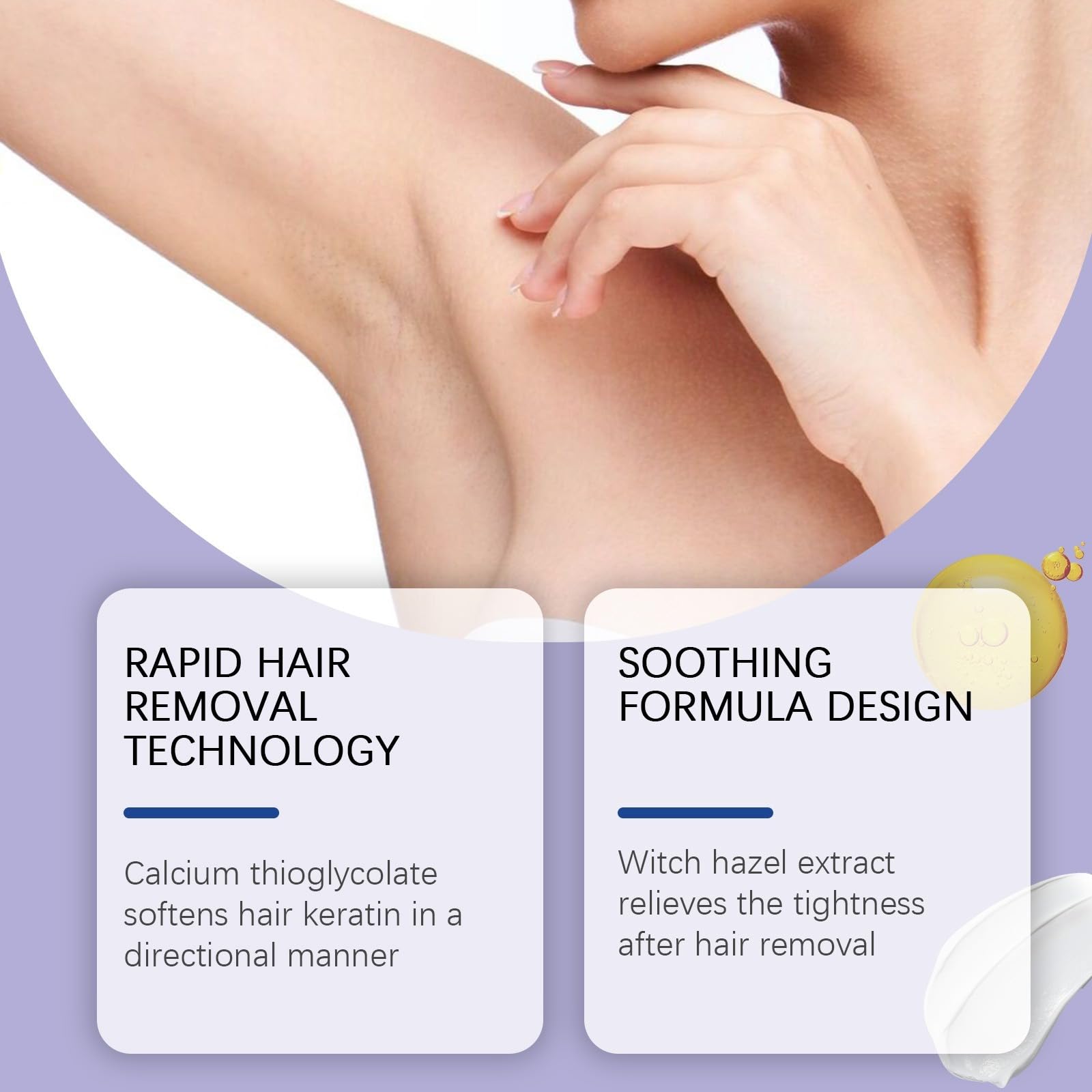 Hair Removal Cream, Soft Hair Removal Cream, crema depilatoria per il corpo, | Crema depilatoria corpo formula delicata con aloe vera per depilazione rapida senza irritazione sulle gambe ascelle braccia