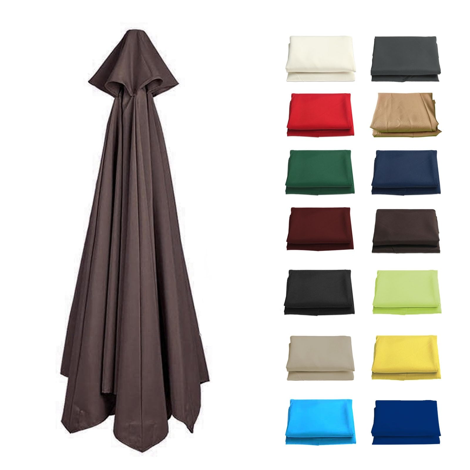GZDXBF 6/8 Arms Umbrella Replacement Cloth, UV50+, Replacement Parasol Fabric Canopy 200/270/300cm, Umbrella Canopy Replacement Cloth, Waterproof Anti-Ultraviolet(Color:Brown,Size:8 ribs-2.7m(8.8ft)) — image 1