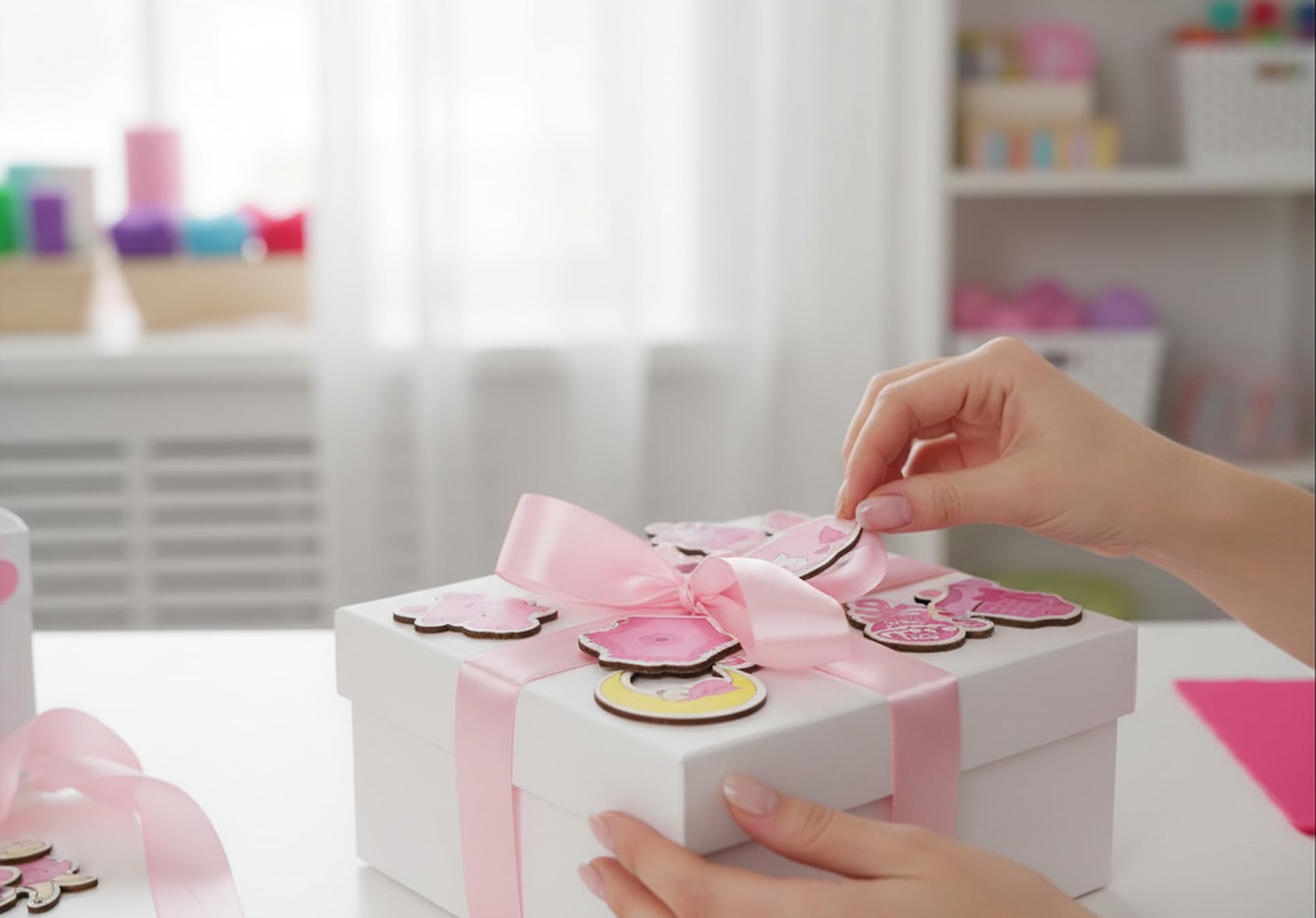 20 pcs Wooden Cutouts Motifs Embellishment for Baby Shower Decoration 3