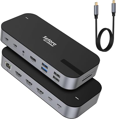 Selore 3 HDMI Docking Station, Triple Display Docking Station for Laptop