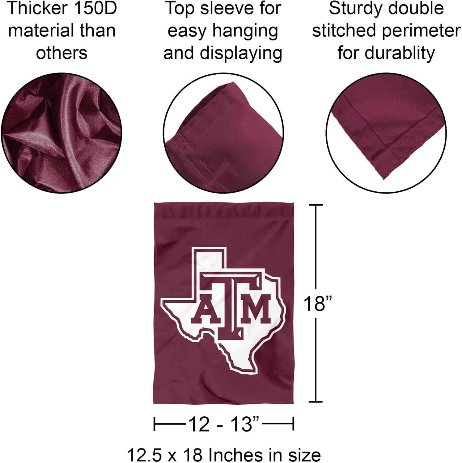 College Flags & Banners Co. Texas A&M Aggies Lone Star Garden Flag - Image 3