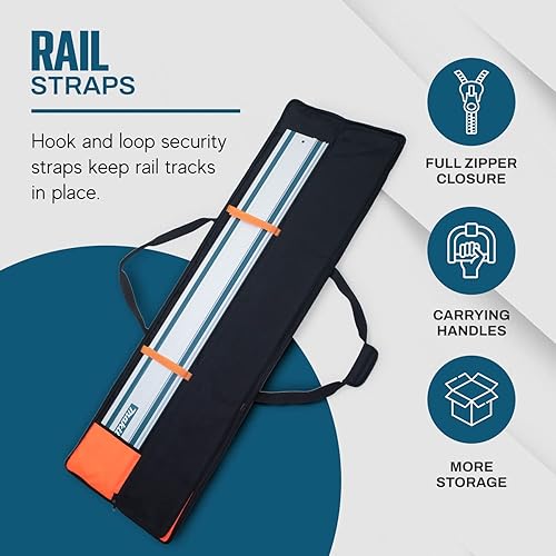 Miniatura 6 de Rugged Tools Bolsa de riel guía - Bolsa protectora para sierra de riel para rieles guía de sierra de hasta 59"