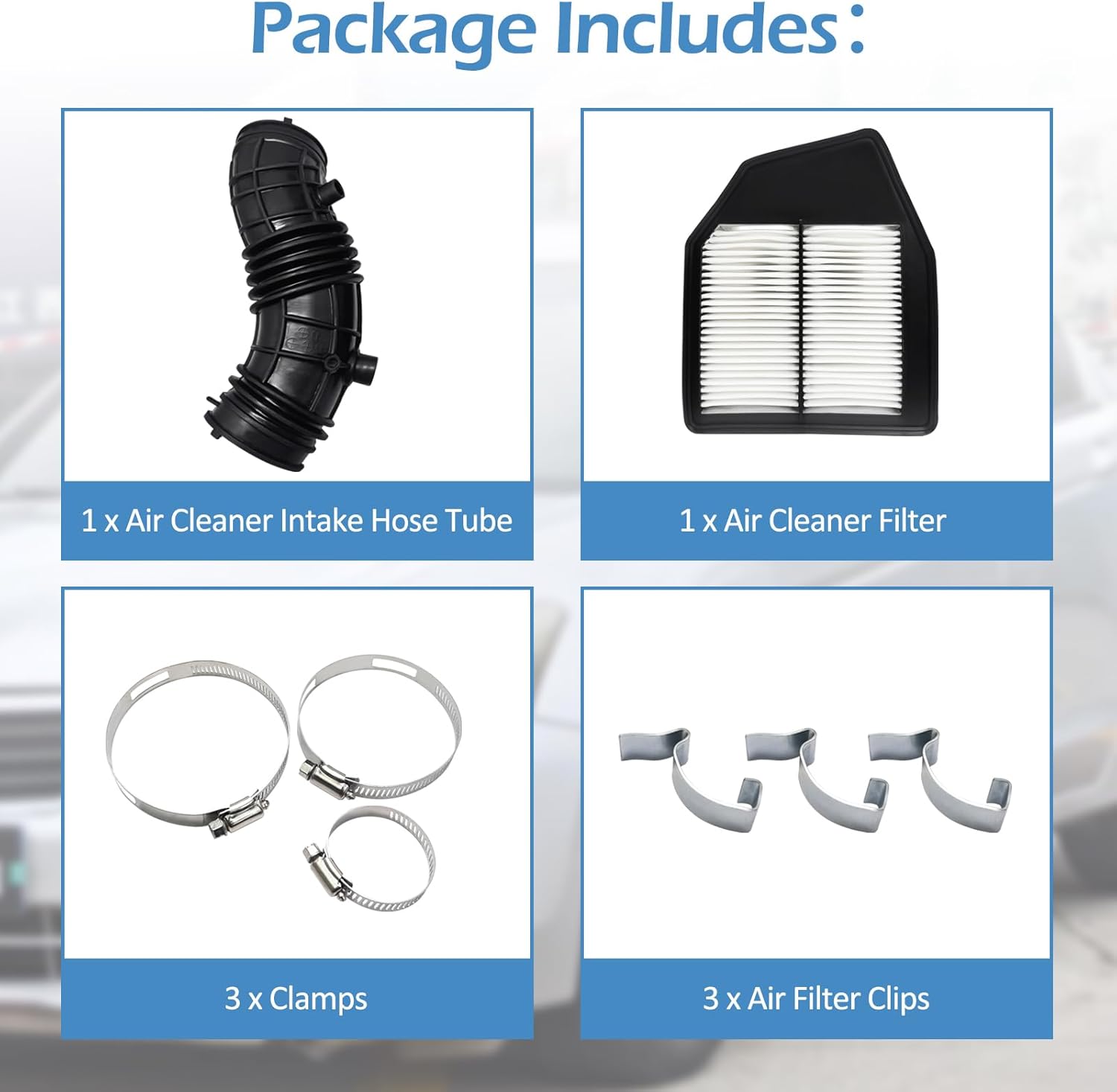 Engine Air Cleaner Intake Hose Tube Compatible with Honda Accord L4 2.4L 2008-2012 Replace 17228-R40-A00 696-052 with 17220-R40-A00 Air Filter