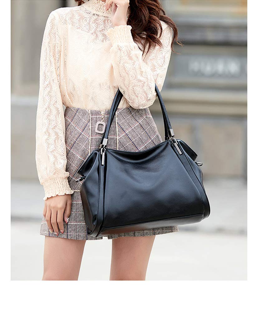 Hobo Bolso de Hombro para Mujer en Cuero PU Elegant Bolsos de Mano con Bandolera Hobo Shopper Horizontal Bolso de Bandolera Tote Negro