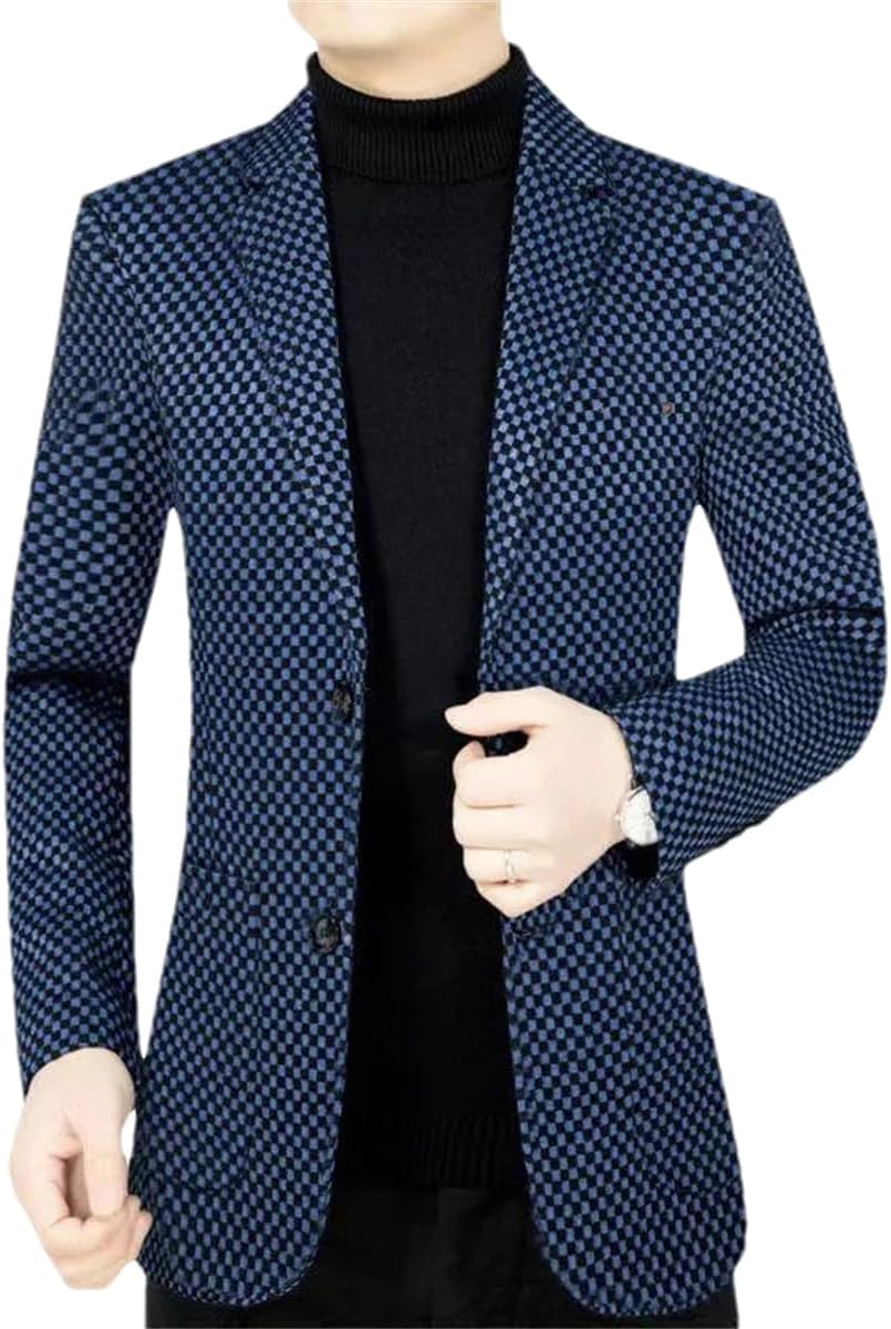 Men Business Casual Jackets Blazers Slim Two Button Prom Party Suit Coat