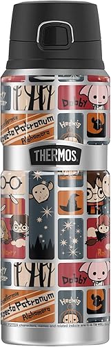 Harry Potter - Botella de bebida de acero inoxidable con diseño lindo de Chibi, con aislamiento al vacío y doble pared, 24 onzas