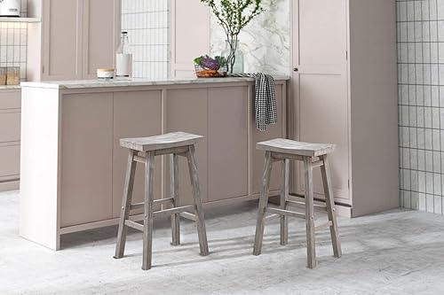 Miniatura 2 de Boraam Sonoma Taburetes de bar de cocina sin espalda, cepillo de alambre gris tormenta, juego de 2 Cepillo de alambre gris tormenta,Cepillo de