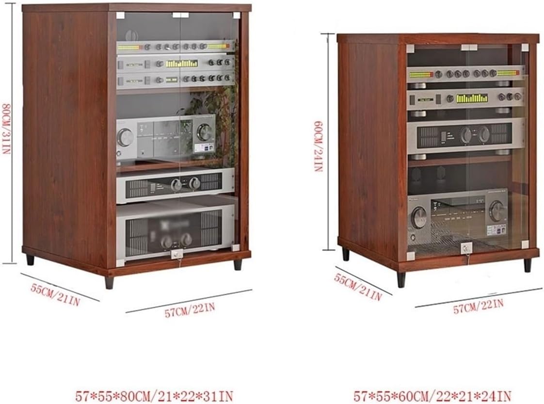 Speaker Stand Stage Sound Equipment Audio and Video Amplifier Rack Aviation Cabinet Solid Wood Multi-Layer Board Amplifier Cabinet Speaker Bracket(White,55 * 57 * 80cm)