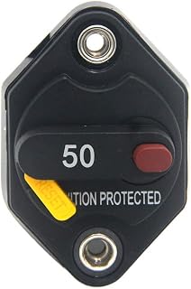 ZOOKOTO 12V-32V DC 50A Circuit Breaker Fuse Inverter with Manual Reset Button for Auto Truck RV Marine Trailer Waterproof 50Amps