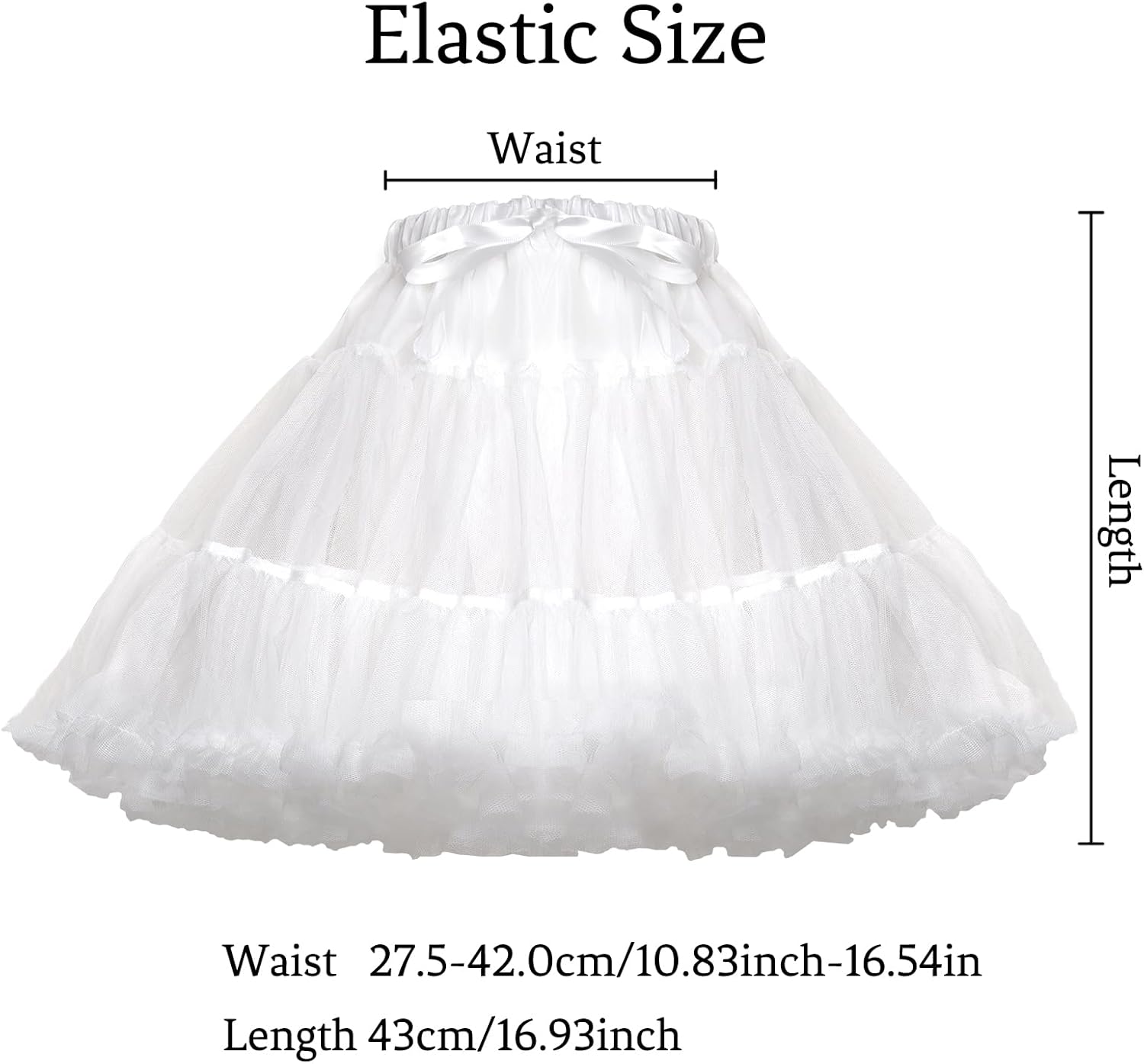 Women's Chiffon Petticoat Elastic Waist skirt Ballet Dance Pettiskirts Underskirt Half Slips Thigh High Sheer Stockings - Image 2