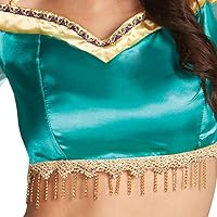 Vista 3 de Disney Aladdin Jasmine Sassy Prestige Costume, Official Womens Jasmine Costume