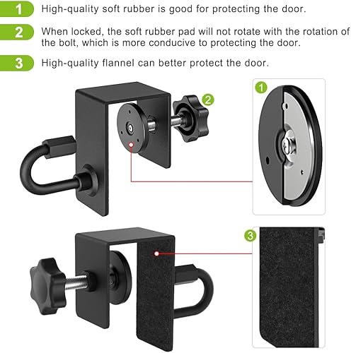 Miniatura 10 de Kipika Anclaje de puerta para bandas de resistencia, accesorio de anclaje de puerta resistente, anclajes de montaje de puerta de entrenamiento para