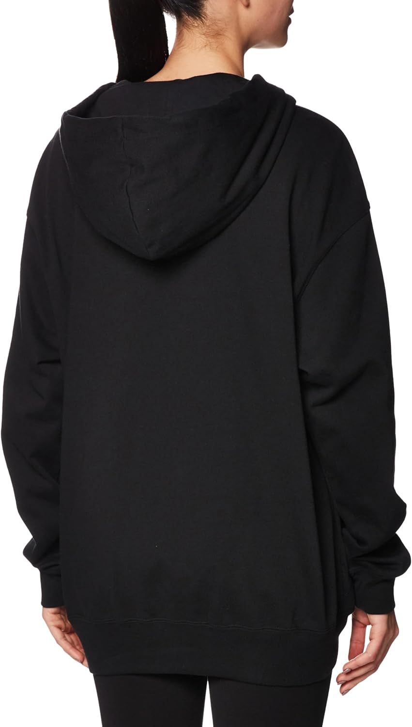 Nike Sportswear Women's Oversized Jersey Full-Zip Hoodie (DM6415-010, Black/White) Size Large - Image 2