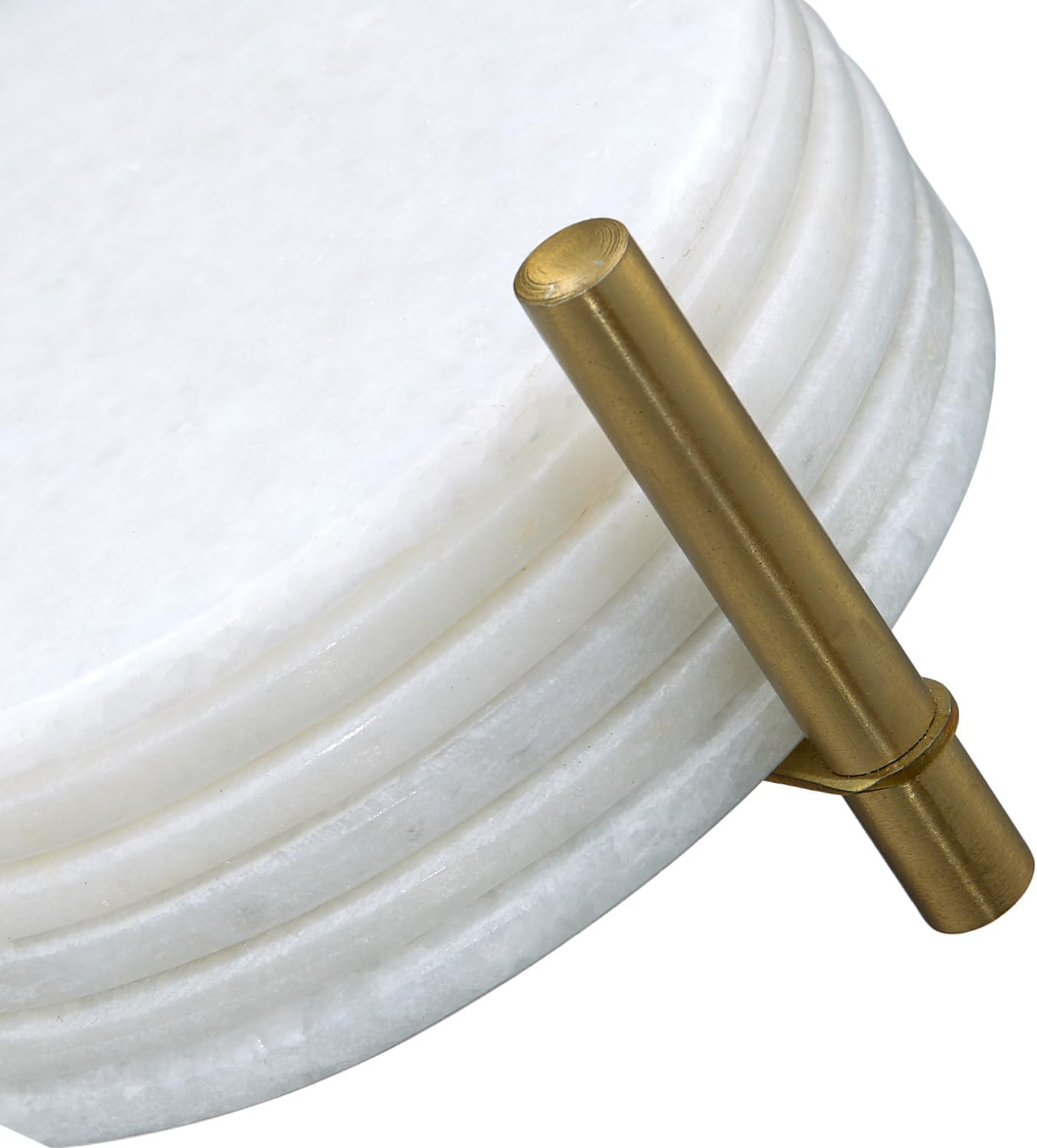 Queenza Marble Coasters for Drinks, Natural Stone Coasters Set for Coffee Table, Bar, Dining & Home Decor, Set of 6 Sleek 3.5-Inch, 5 mm Thick Tiles with Metal Holder, Polished from Both Sides - Image 9