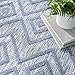 Nourison Versatile Indoor/Outdoor Denim Blue 5' x 7' Area Rug, Easy Cleaning, Non Shedding, Bed Room, Living Room, Dining Room, Deck, Backyard, Patio, High Traffic Area (5x7)