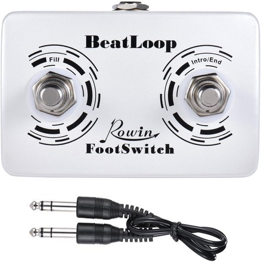 Dual Momentary External Footswitch for Drum Machine & Guitar Effects Pedal Foot Switch with 6.35mm Stereo Cable