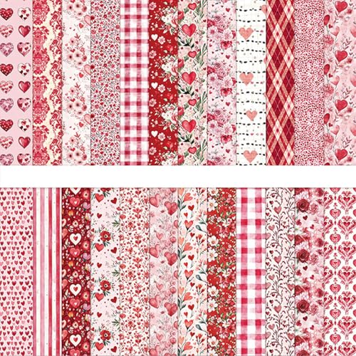 MIATTCLD Scrapbook Paper 12x12 In Double Sided Decorative Paper for Scrapbooking, 24 Sheets/24 Designs Spring Floral Patterned Craft Paper for Junk Journals DIY Cards Album Decoration (Pink)