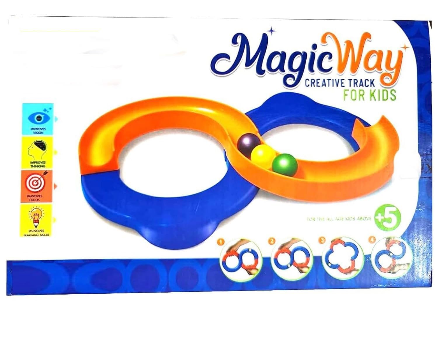 Magic Way Creative Track for Kids, 8-Shape Infinite Loop Balance Game, 3 Bouncing Balls, Multicolour-image-41