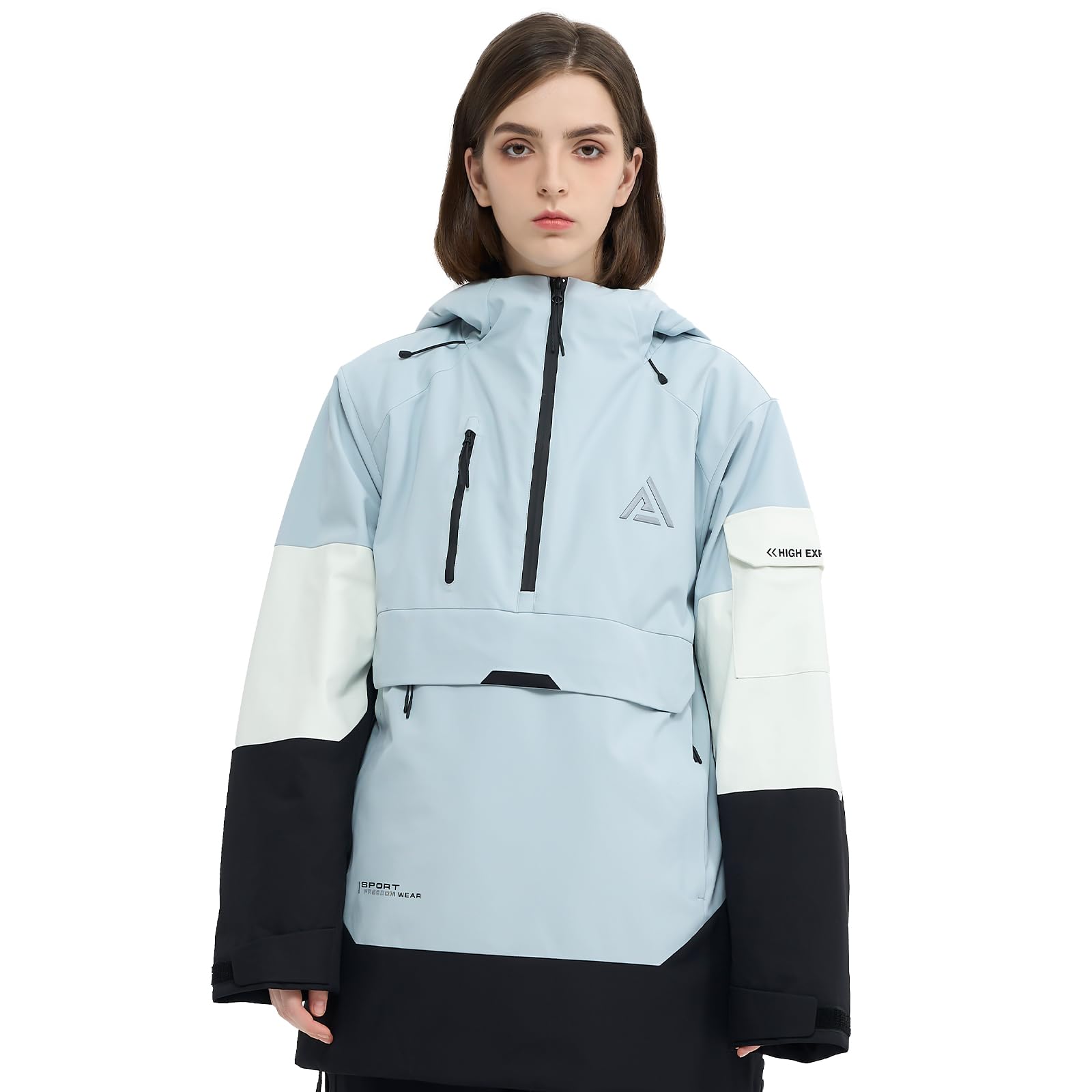 HIGH EXPERIENCE Snowboard Jacket Baggy Ski Pullover Hoodie