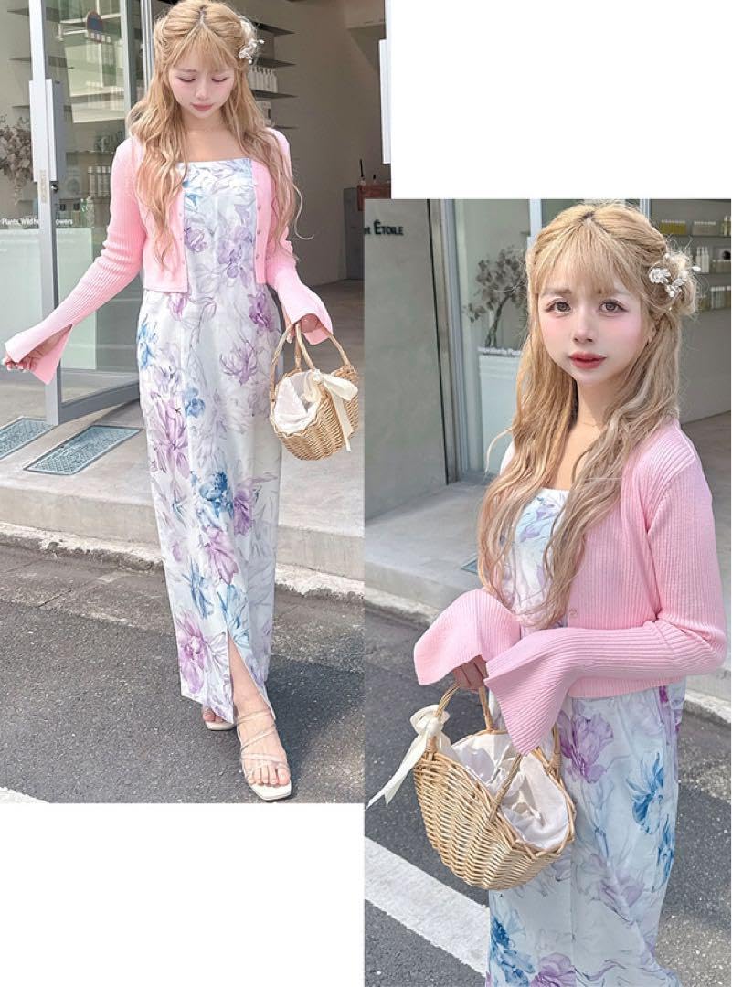 Amazon.co.jp: GRL 3点セット2Way 水彩 花柄セパレート 浴衣