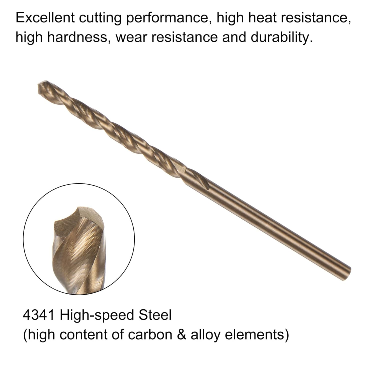 uxcell 12pcs Jobber Drill Bits 2.5mm Gold Titanium Coated 4341 High Speed Steel (HSS) 135 Degree Split Point Twist Drill Bits for Stainless Steel Metal Plastic Wood