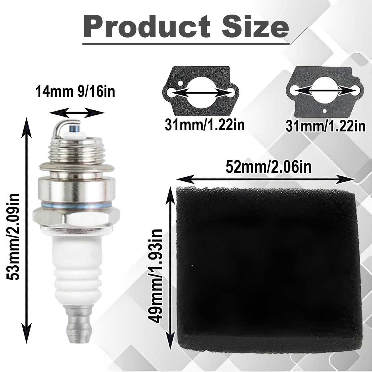 308054077 Zestaw gaźnika BC30 CS30 SS30 TP30 | dla Ryobi BC30 CS30 SS30 TP30 S430 TP26 EX26 CS26 SS26 SX135 D3300 RY28000 RY28005
