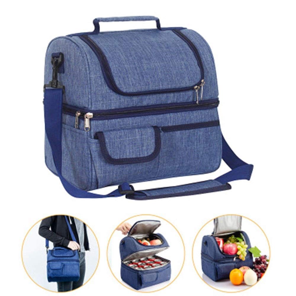 Bolsa de Picnic Las bolsas de almuerzo impermeables pueden mantener la comida caliente Bolsas de Almuerzo(Navy)
