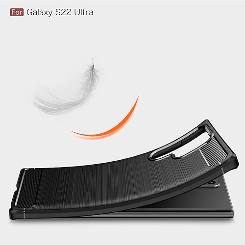 Miniatura 7 de Funda para Samsung Galaxy S22 Ultra - Textura de fibra de carbono, antiarañazos, absorción de golpes (azul)