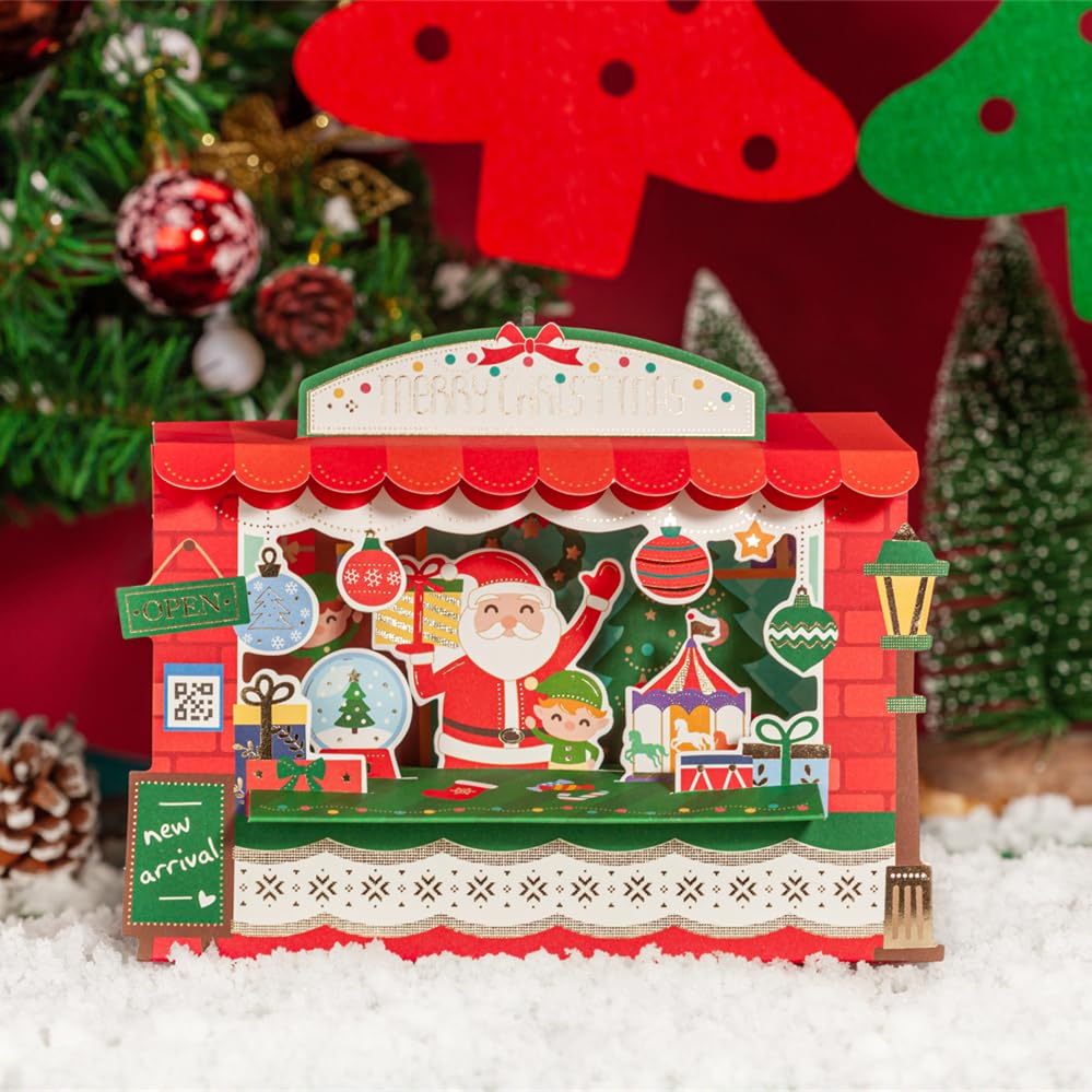 YAOLIGIFT 25Pc 3D Christmas Cards, Merry Christmas Cards Handmade, Greeting Cards & Envelopes for Christmas Holiday, New Year - Image 2