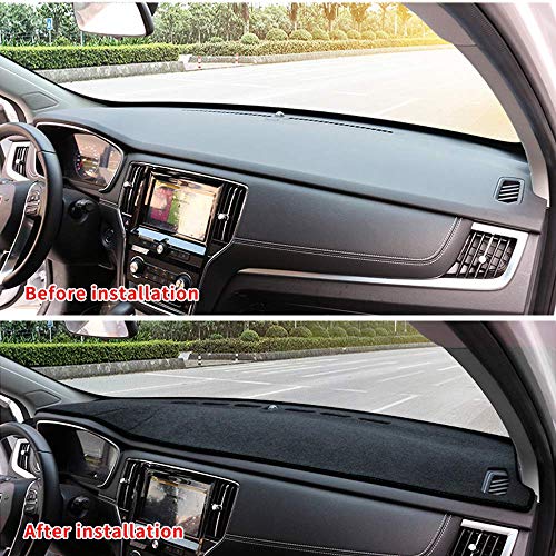 Dashboard Cover Dash Cover Mat Pad Custom Fit for Volvo XC60 2018-2020 Model Set Black Line