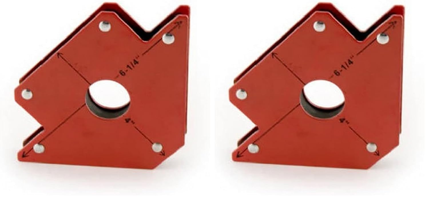 Forney 70717 Magnetic Welding Jig with Center Hole, Medium, Lifts up to 50-Pounds , Red