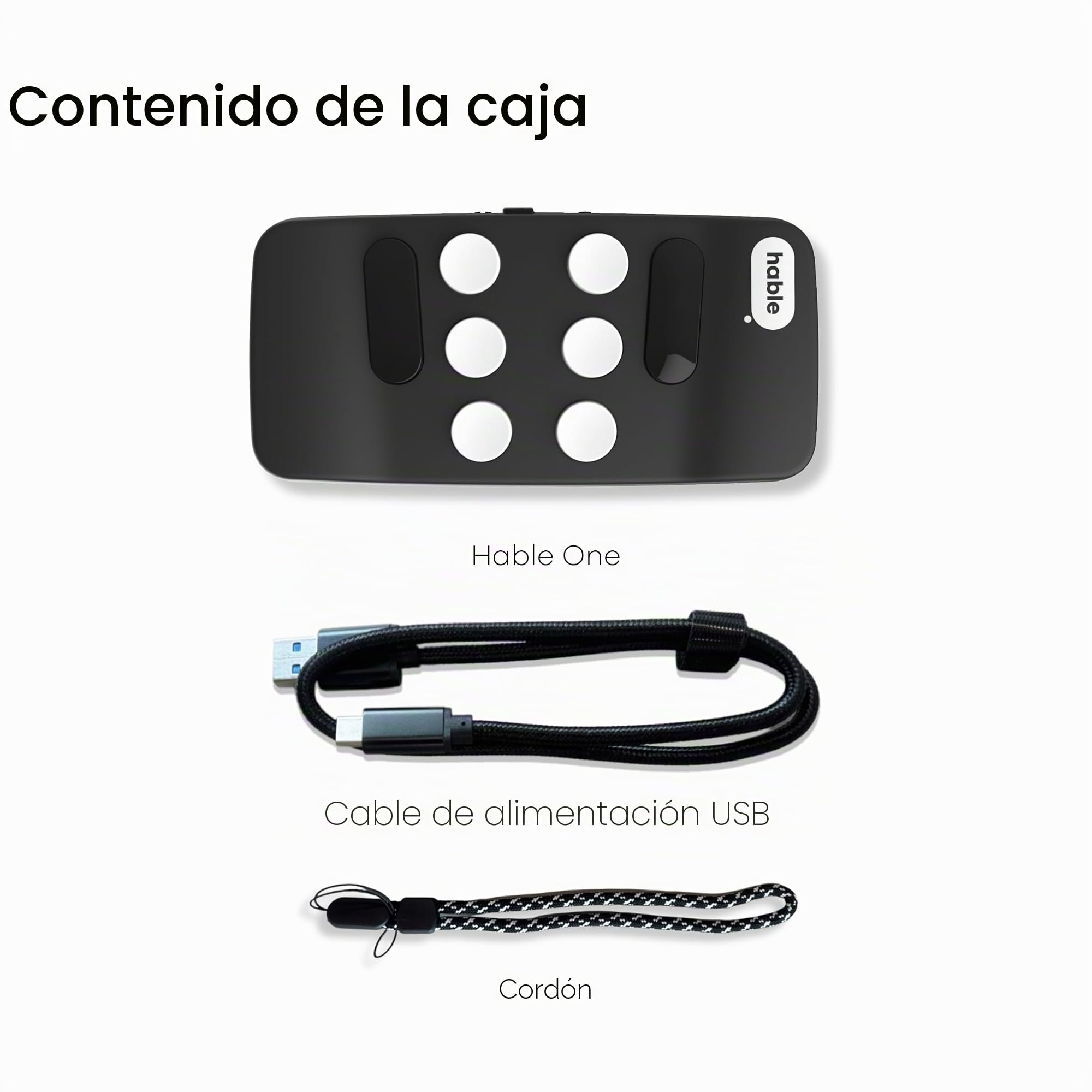 Hable One El Teclado Braille más Compacto para Personas con discapacidad Visual para iPhone, Android y tabletas diseñado para facilitar y agilizar la Escritura de Estudiantes y Personas ciegas