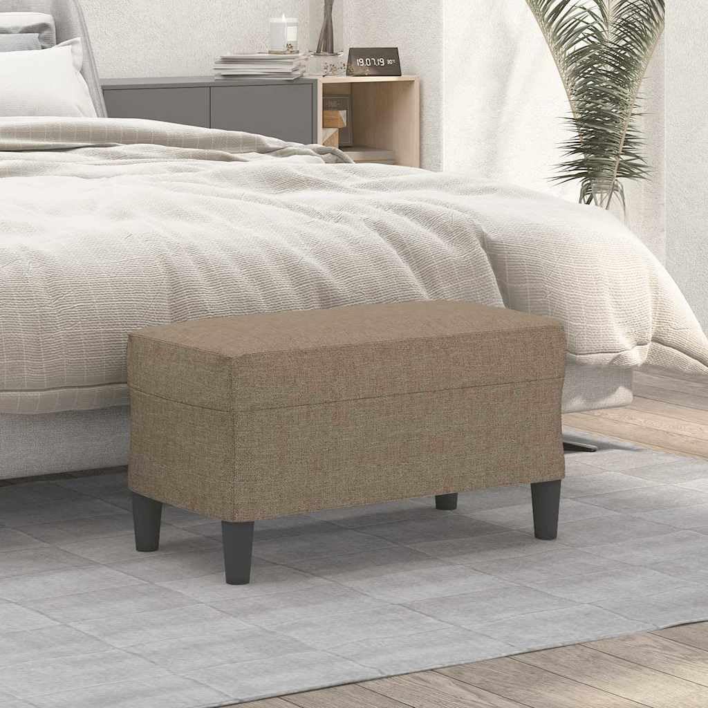 Banco gris topo 70 x 35 x 41 cm, tela acolchada con acolchado de espuma, marco de madera, versátil como otomana, reposapiés, asiento para pasillo, pasillo, dormitorio, salón, balcón