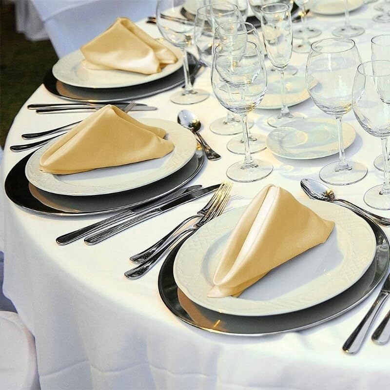Tovaglioli di stoffa, tovaglioli da tavola, tovaglia da 12 pezzi 43 * 43 cm, tovagliolo quadrato in tessuto di raso fazzoletto da taschino for matrimoni, compleanni, feste in casa, ristorante dell'hot