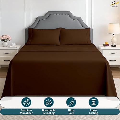 Miniatura 3 de Shreem Linen Juego de sábanas de 4 piezas (48 x 75), litera completa de 34, ropa de cama ultrasuave de lujo de hotel 1800, transpirable y