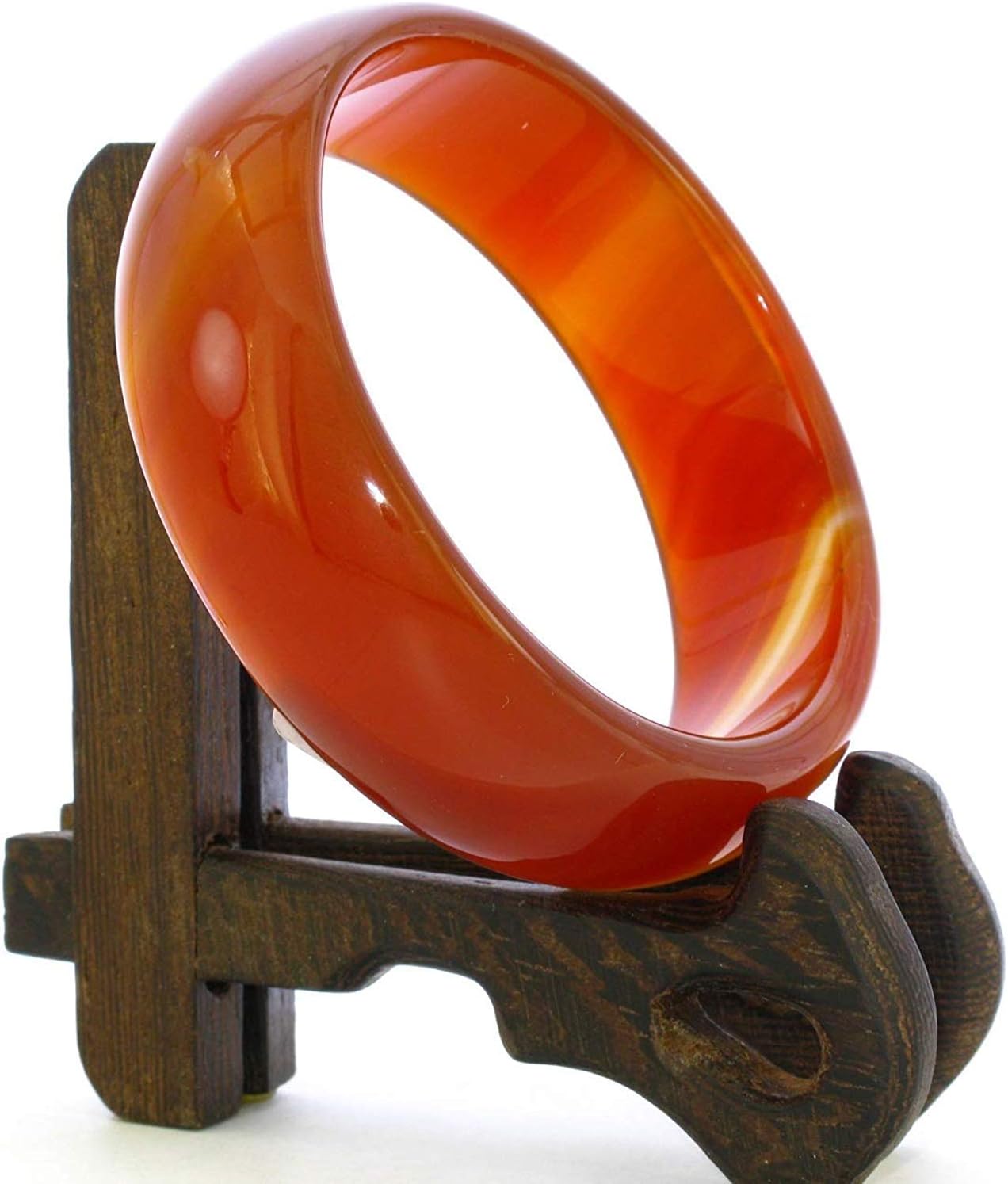2.4" China Certified Nature Red Chalcedony Jade Women's Bangle Bracelets 6451