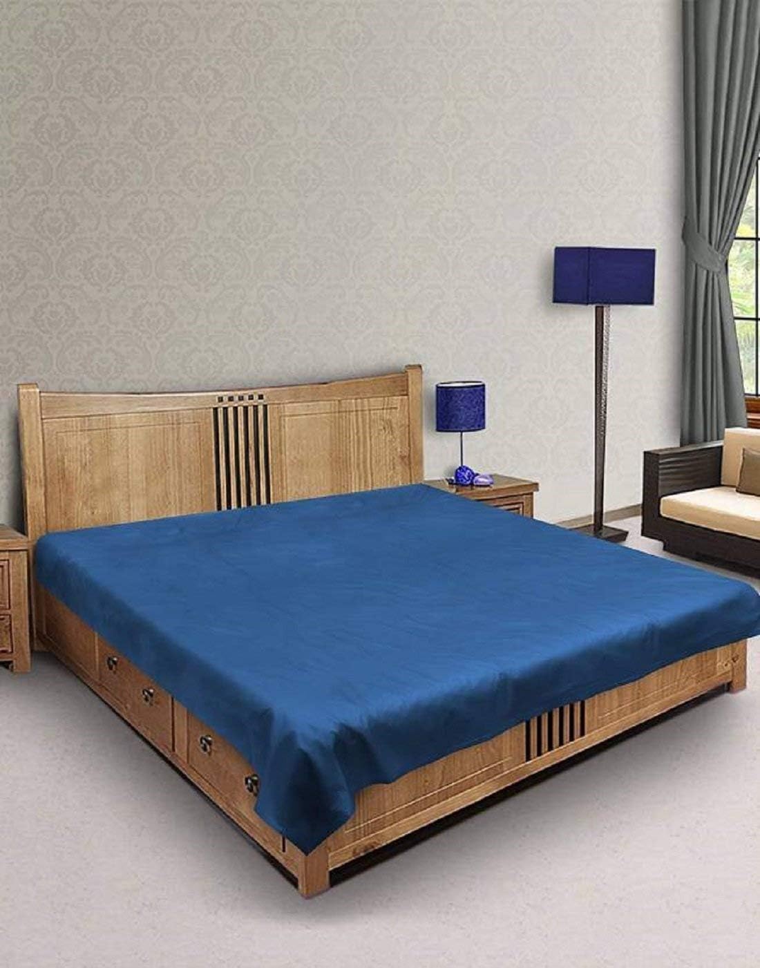 SHAVIN Waterproof PVC Mattress Protector Cover for Double Bed – Baby & Adult Bed Sheet, Spill, Stain & Dust Resistant, Durable Mattress Guard (Blue, 1 Pack)-image-17