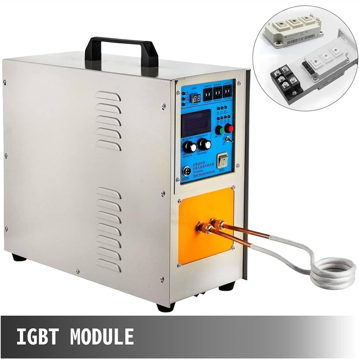 Piec indukcyjny 15 kW, 30-100 kHz, urządzenie do nagrzewania indukcyjnego o wysokiej częstotliwości, piec do topienia złota, srebra i miedzi, do topienia, spawania, hartowania i wyżarzania