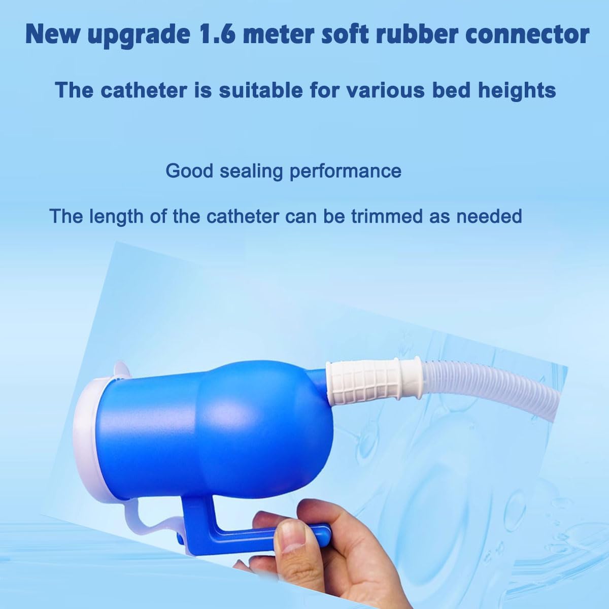 Portable Urinals for Men 2000mL/67oz Men Urinal Bottle with 1.6m/63in Long Leak Proof Hose & Soft Silicone Funnel