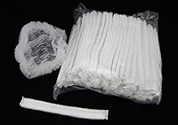 Vista 4 de 100 gorras desechables para mob bouffant de 21 pulgadas, red de cobertura para cabeza de pelo recortada para salón o bronceado en aerosol, Blanco