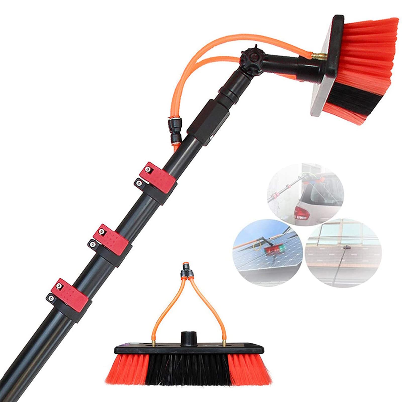 GYEQXKT Telescopic Water Brush for Solar Panel & Window Cleaning, Extends 3.6 to 10.8m, Perfect for Conservatory Roof Maintenance, Versatile & Durable Cleaning Tool