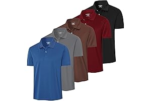 5-Pack Mesh Polo Shirts for Men: Dry-Fit, Moisture-Wicking Performance for Activewear